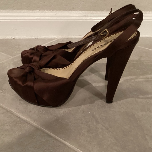 BEBE Satin Open Toe Heels - Picture 8 of 10